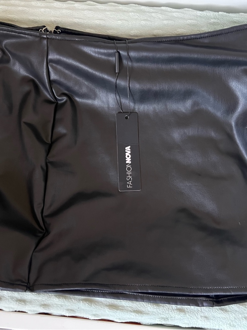 Fashion Nova Black Faux Leather Mini